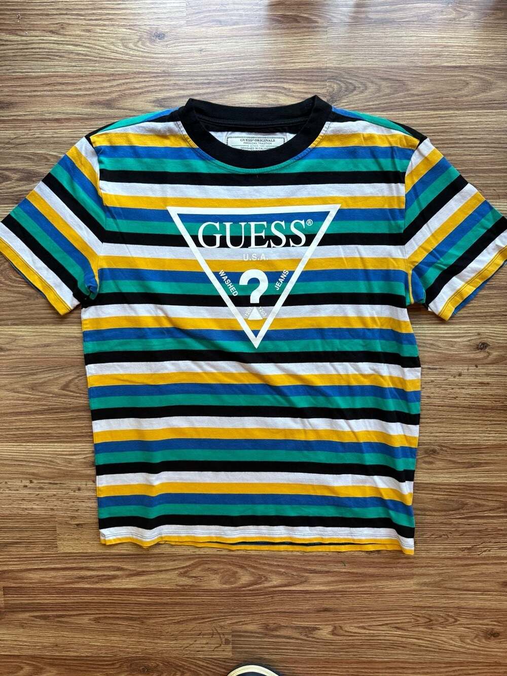 Guess Originals Striped Logo T-Shirt American Tradition Men's Size M